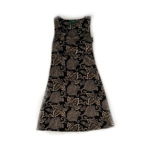 Ralph Lauren Gold & Black Leaf Dress (S)
